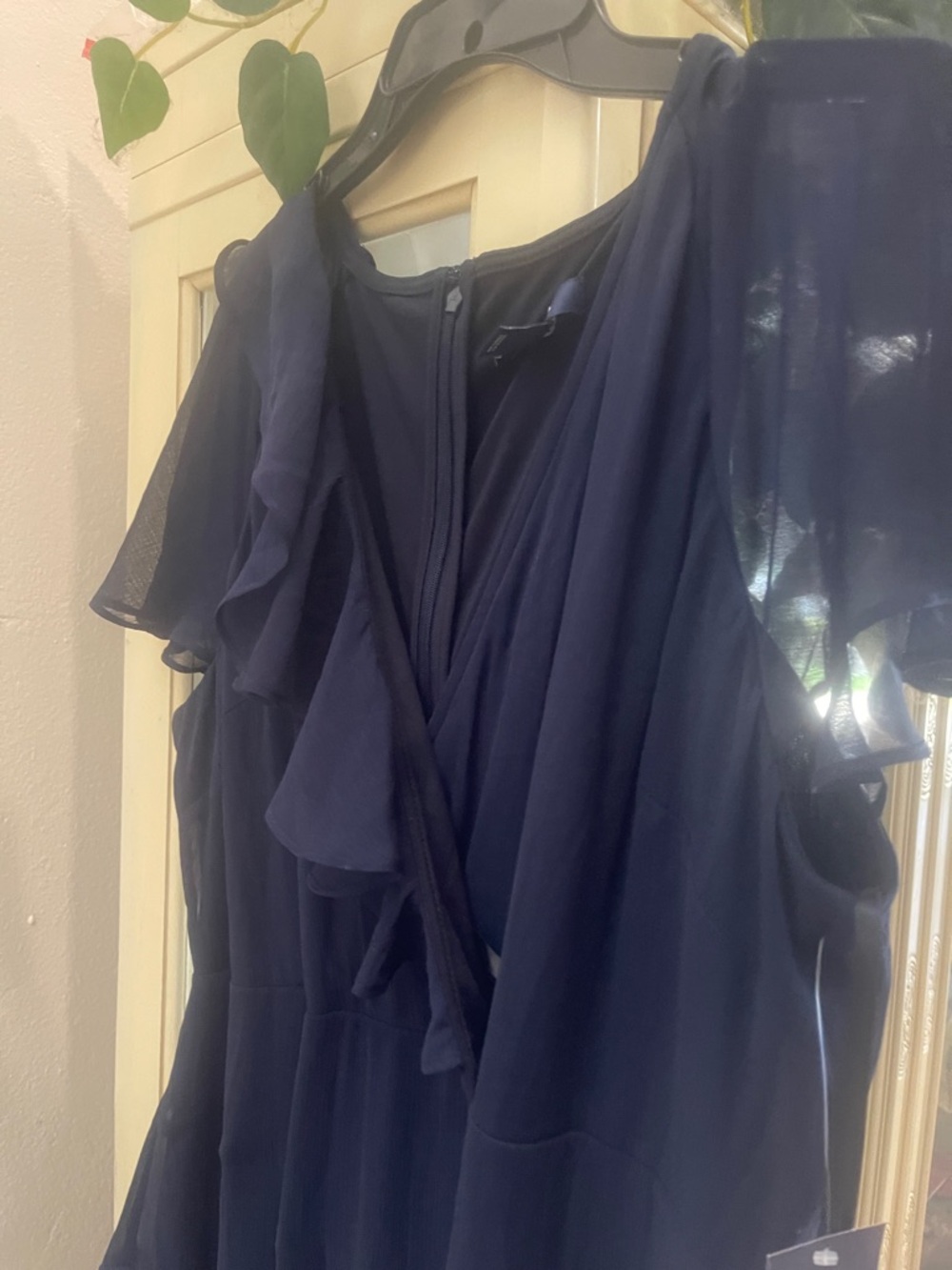 Chaps Twilight Navy Ruffle Dress - Picture 2 of 5
